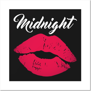 Midnight Kiss - New Year Eve Resolution Ball Drop Lips Posters and Art